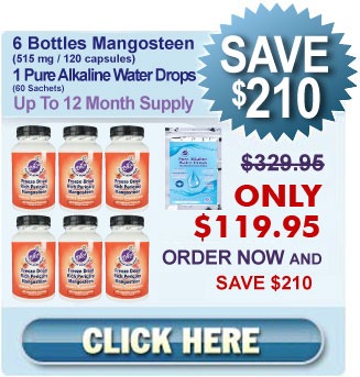 First Time Clients Special 6 Bottles Of Our Freeze Dried Rich Pericarp Mangosteen With 1 Pure Alkaline Water Drops For $119.95